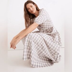 NWT Madewell Marianna Plaid Midi Dress